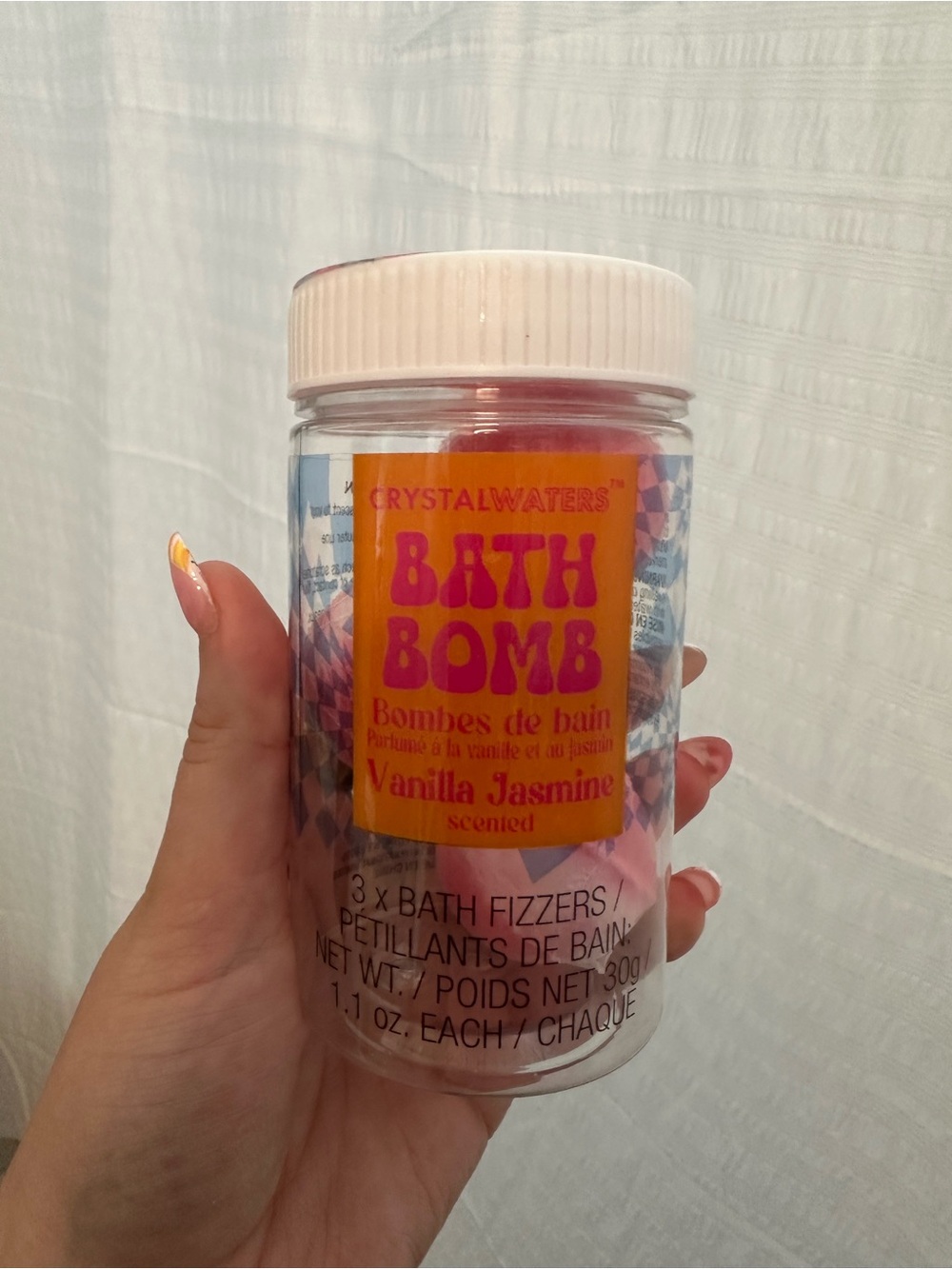 Crystalwaters Vanilla Jasmine Bath Bombs - Pink